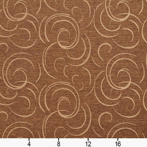 Essentials Heavy Duty Upholstery Drapery Abstract Fabric Brown / Harvest Swirl