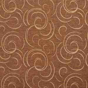 Essentials Heavy Duty Upholstery Drapery Abstract Fabric Brown / Harvest Swirl