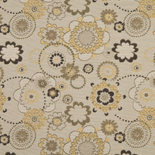 Load image into Gallery viewer, Essentials Outdoor Upholstery Drapery Abstract Floral Fabric / Tan Brown Yellow