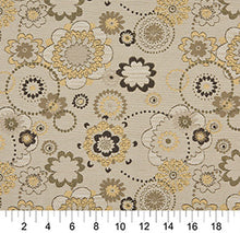 Load image into Gallery viewer, Essentials Outdoor Upholstery Drapery Abstract Floral Fabric / Tan Brown Yellow