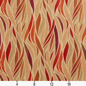 Essentials Outdoor Upholstery Drapery Abstract Fabric / Red Coral Burgundy