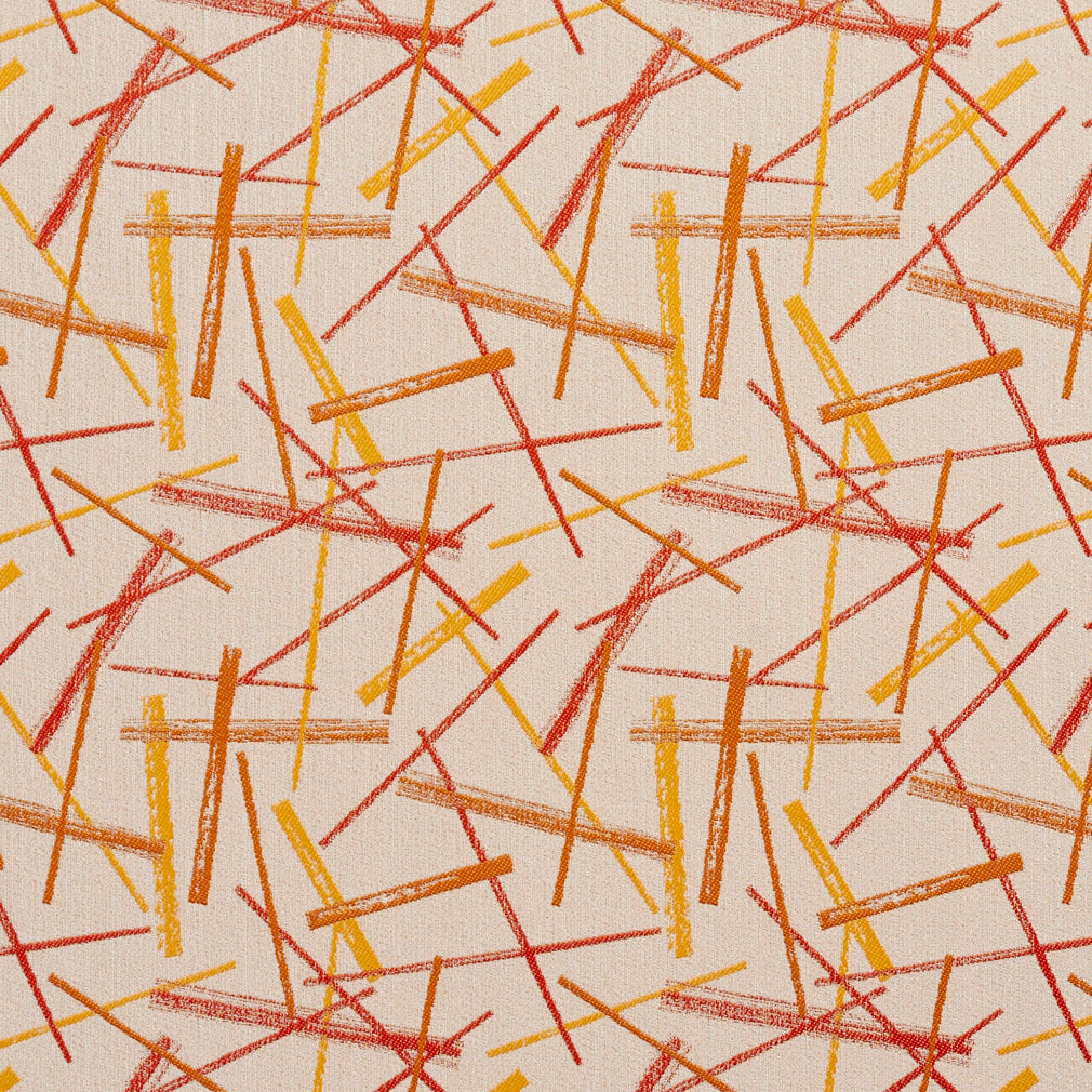 Essentials Abstract Upholstery Fabric Red Orange Yellow White / 10570-02