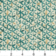 Load image into Gallery viewer, Essentials Upholstery Drapery Abstract Fabric / Teal Yellow