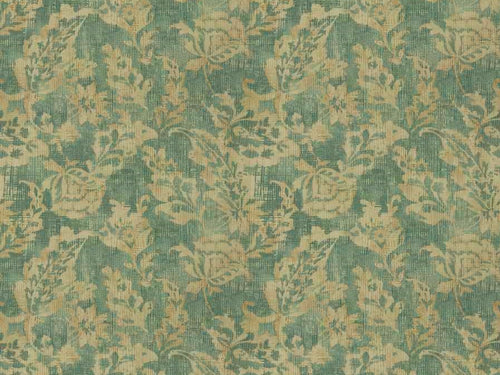 Water & Stain Resistant Cotton Seafoam Beige Floral Damask Upholstery Drapery Fabric