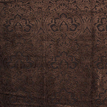 Load image into Gallery viewer, Amalfi Chenille Damask Brown Upholstery Fabric / Black Walnut