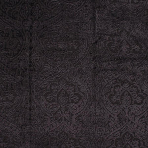 Amalfi Charcoal Black Chenille Damask Upholstery Fabric / Shadow