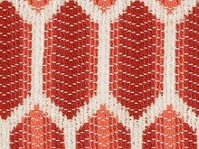 Load image into Gallery viewer, Crypton Water &amp; Stain Resistant Coral Red Cream Geometric Upholstery Drapery Fabric