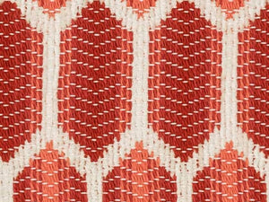 Crypton Water & Stain Resistant Coral Red Cream Geometric Upholstery Drapery Fabric