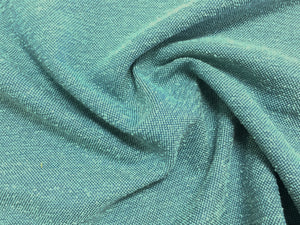 Aqua Blue Teal Crypton Stain Resistant Tweed Basket Weave Chenille Upholstery Fabric