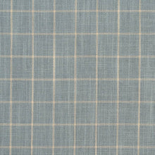 Load image into Gallery viewer, Essentials Aqua Beige Plaid Upholstery Drapery Fabric / Cornflower Checkerboard