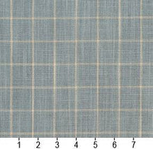 Load image into Gallery viewer, Essentials Aqua Beige Plaid Upholstery Drapery Fabric / Cornflower Checkerboard