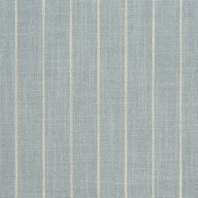 Load image into Gallery viewer, Essentials Aqua Beige Stripe Upholstery Drapery Fabric / Cornflower Pinstripe