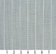 Load image into Gallery viewer, Essentials Aqua Beige Stripe Upholstery Drapery Fabric / Cornflower Pinstripe