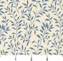 Load image into Gallery viewer, Essentials Aqua Blue Green White Botanical Leaf Floral Upholstery Fabric
