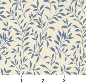 Essentials Aqua Blue Green White Botanical Leaf Floral Upholstery Fabric