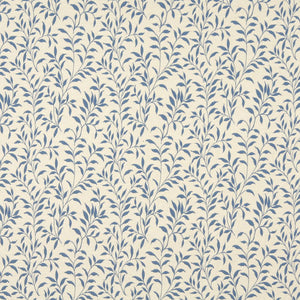 Essentials Aqua Blue Green White Botanical Leaf Floral Upholstery Fabric