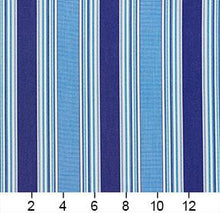 Load image into Gallery viewer, Essentials Outdoor Stain Resistant Upholstery Drapery Fabric Aqua Blue / Ocean Stripe