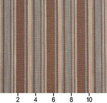 Load image into Gallery viewer, Essentials Aqua Brown Beige Upholstery Drapery Fabric / Cornflower Stripe