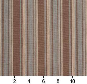 Essentials Aqua Brown Beige Upholstery Drapery Fabric / Cornflower Stripe