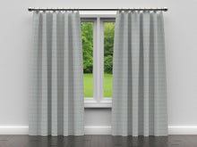 Load image into Gallery viewer, Essentials Aqua Brown Cream Checkered Plaid Upholstery Drapery Fabric / Cornflower Windowpane