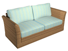 Load image into Gallery viewer, Essentials Outdoor Stain Resistant Upholstery Drapery Fabric Aqua Yellow / Lagoon Stripe