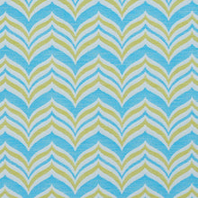Load image into Gallery viewer, Essentials Outdoor Stain Resistant Upholstery Drapery Fabric Aqua Yellow / Lagoon Wave