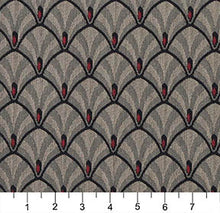 Load image into Gallery viewer, Essentials Heavy Duty Upholstery Art Deco Fabric Black / Cobalt Fan