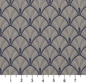 Essentials Heavy Duty Upholstery Art Deco Fabric Blue / Wedgewood Fan