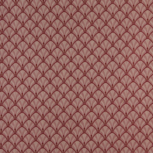 Essentials Heavy Duty Upholstery Art Deco Fabric Burgundy / Port Fan