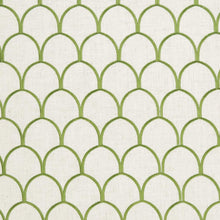 Load image into Gallery viewer, Essentials Heavy Duty Art Deco Embroidered Upholstery Drapery Fabric / Lime Green White