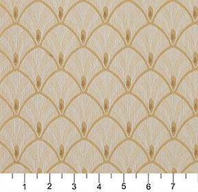 Essentials Heavy Duty Upholstery Art Deco Fabric Gold / Flax Fan