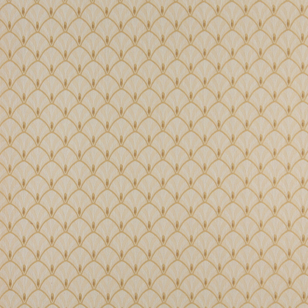 Essentials Heavy Duty Upholstery Art Deco Fabric Gold / Flax Fan