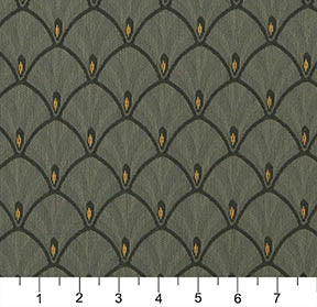 Essentials Heavy Duty Upholstery Art Deco Fabric Green / Alpine Fan