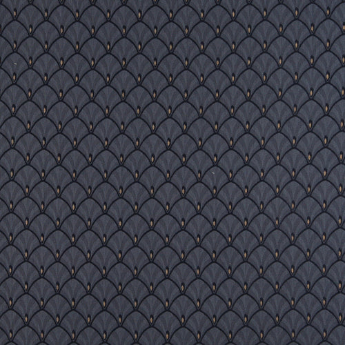 Essentials Heavy Duty Upholstery Art Deco Fabric Navy / Ocean Fan