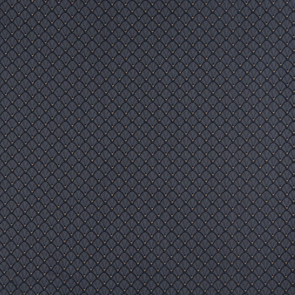 Essentials Heavy Duty Upholstery Art Deco Fabric Navy / Ocean Shell