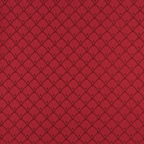 Essentials Heavy Duty Upholstery Art Deco Fabric Red / Ruby Fan