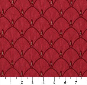 Essentials Heavy Duty Upholstery Art Deco Fabric Red / Ruby Fan
