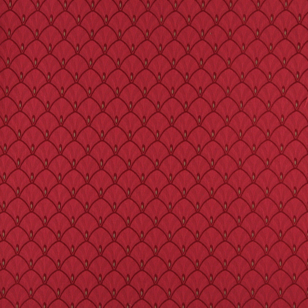 Essentials Heavy Duty Upholstery Art Deco Fabric Red / Ruby Fan
