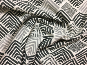 Richloom Bello Gray Charcoal Geometric Abstract Diamond Pattern Drapery Upholstery Fabric