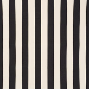 SCHUMACHER CABANA STRIPE INDOOR OUTDOOR FABRIC / BLACK