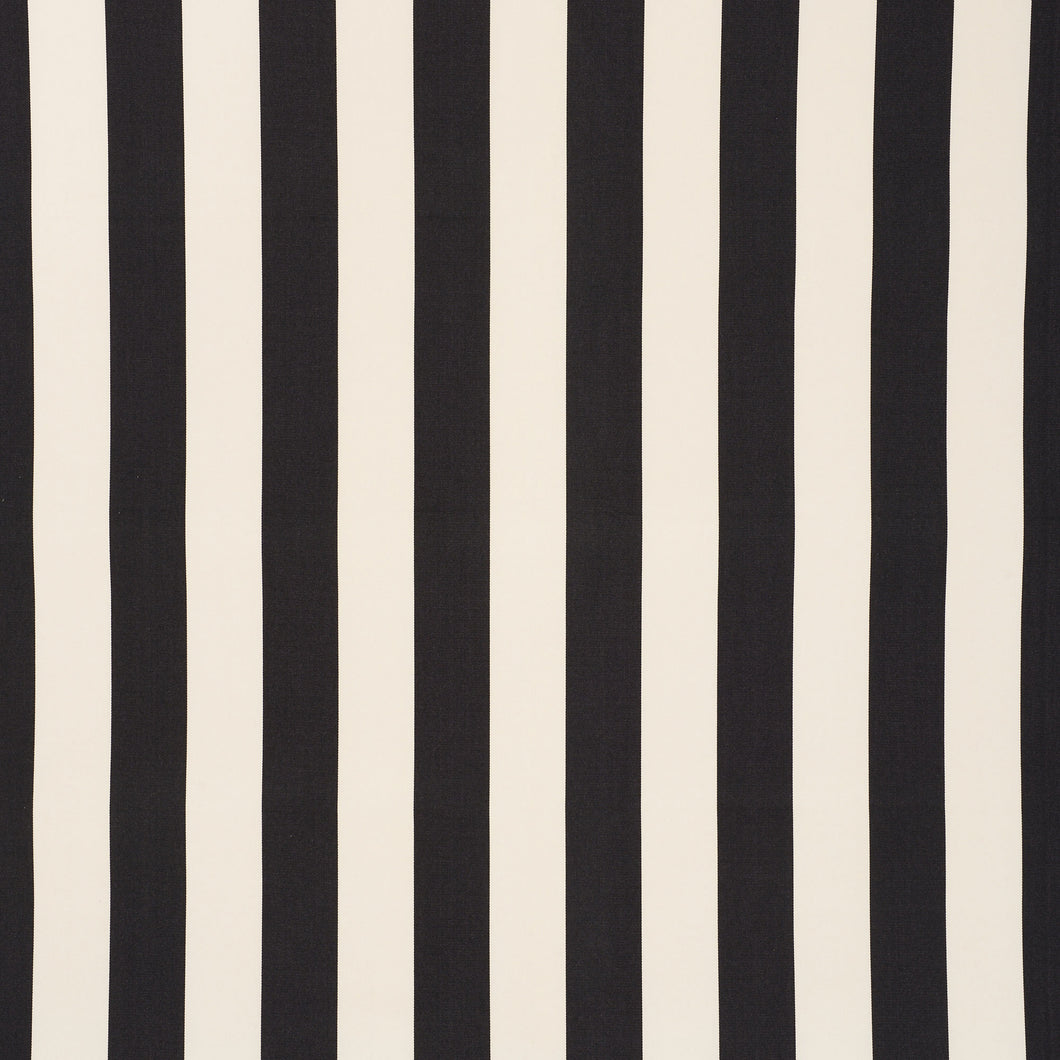 SCHUMACHER CABANA STRIPE INDOOR OUTDOOR FABRIC / BLACK