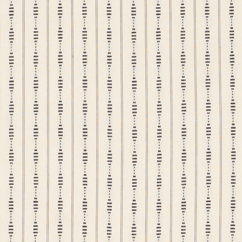 SCHUMACHER RANIA STRIPE EMBROIDERED FABRIC / BLACK