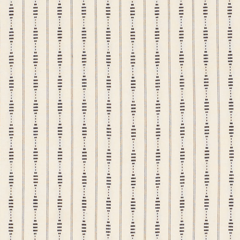 SCHUMACHER RANIA STRIPE EMBROIDERED FABRIC / BLACK