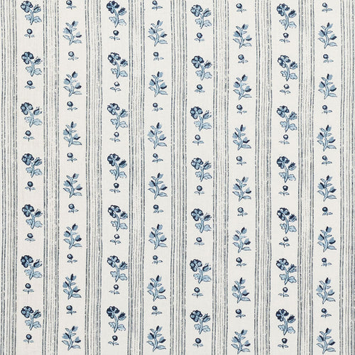 SCHUMACHER CABANON STRIPE FABRIC 175963 / BLEU