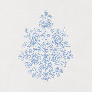 SCHUMACHER ASARA FLOWER SHEER FABRIC / BLUE