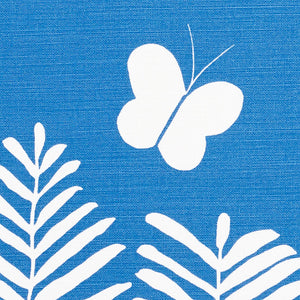 SCHUMACHER FERN SILHOUETTE FABRIC / BLUE