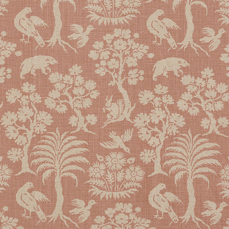 SCHUMACHER WOODLAND SILHOUETTE FABRIC / BLUSH