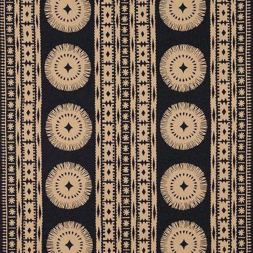 SCHUMACHER BORA BORA PRINT FABRIC / LAVA BLACK