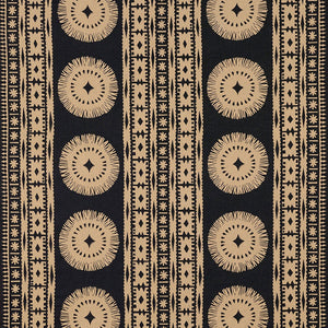 SCHUMACHER BORA BORA PRINT FABRIC / LAVA BLACK