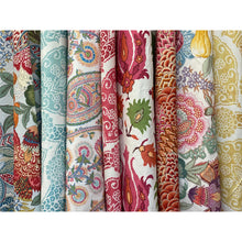 Load image into Gallery viewer, Brunschwig &amp; Fils Kashmiri Linen Print Fabric / Pink/Green